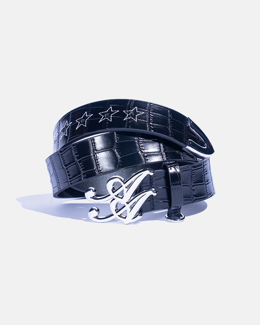 Caiman (Genuine Black Crocodile Leather)