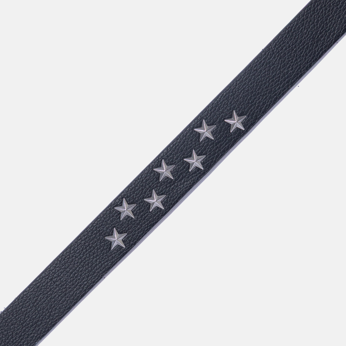 Ad Astra Noir skinny black vegan leather star stud belt, view 3